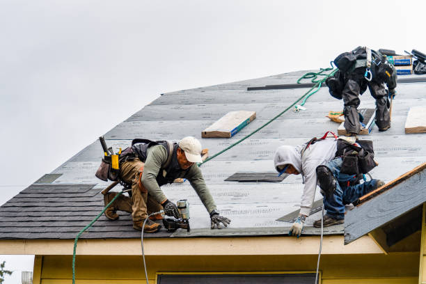 Professional Gutter Installation technician working in Romney, IN